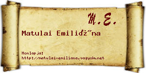 Matulai Emiliána névjegykártya